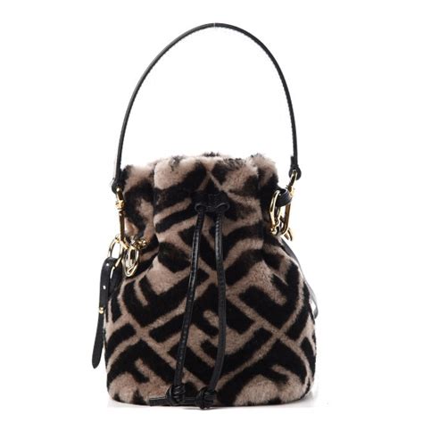fendi dove bucket bag shearling
